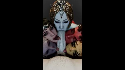 Big Penis, Blowbang and Blowjob Futanari Scene