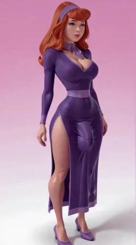 Daphne Blake (Scooby-Doo) — 1Girl, Ai Generated and Arms At Sides