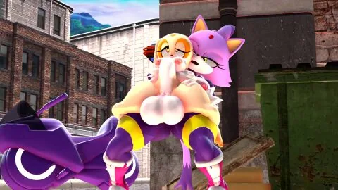 Blaze The Cat and Cream The Rabbit (Sega) — Aged Up, Anthro and Anthro On Anthro