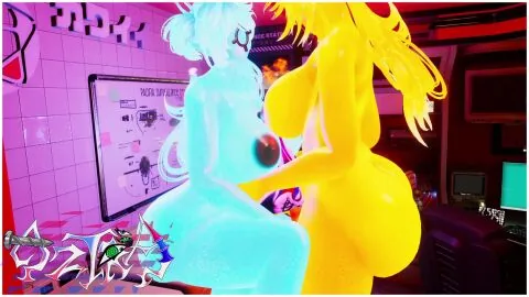 Vrchat Futanari Scene: Alien, Alien Futa and Alien Girl