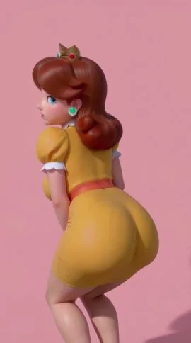 Princess Daisy and Shadow — 1Girl, Ai Generated and Arms Behind Back