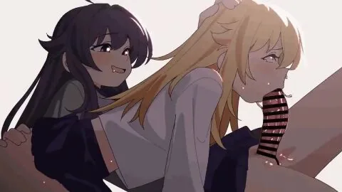 2Mädels, Ahoge und Arschfick-Szene mit Futanari