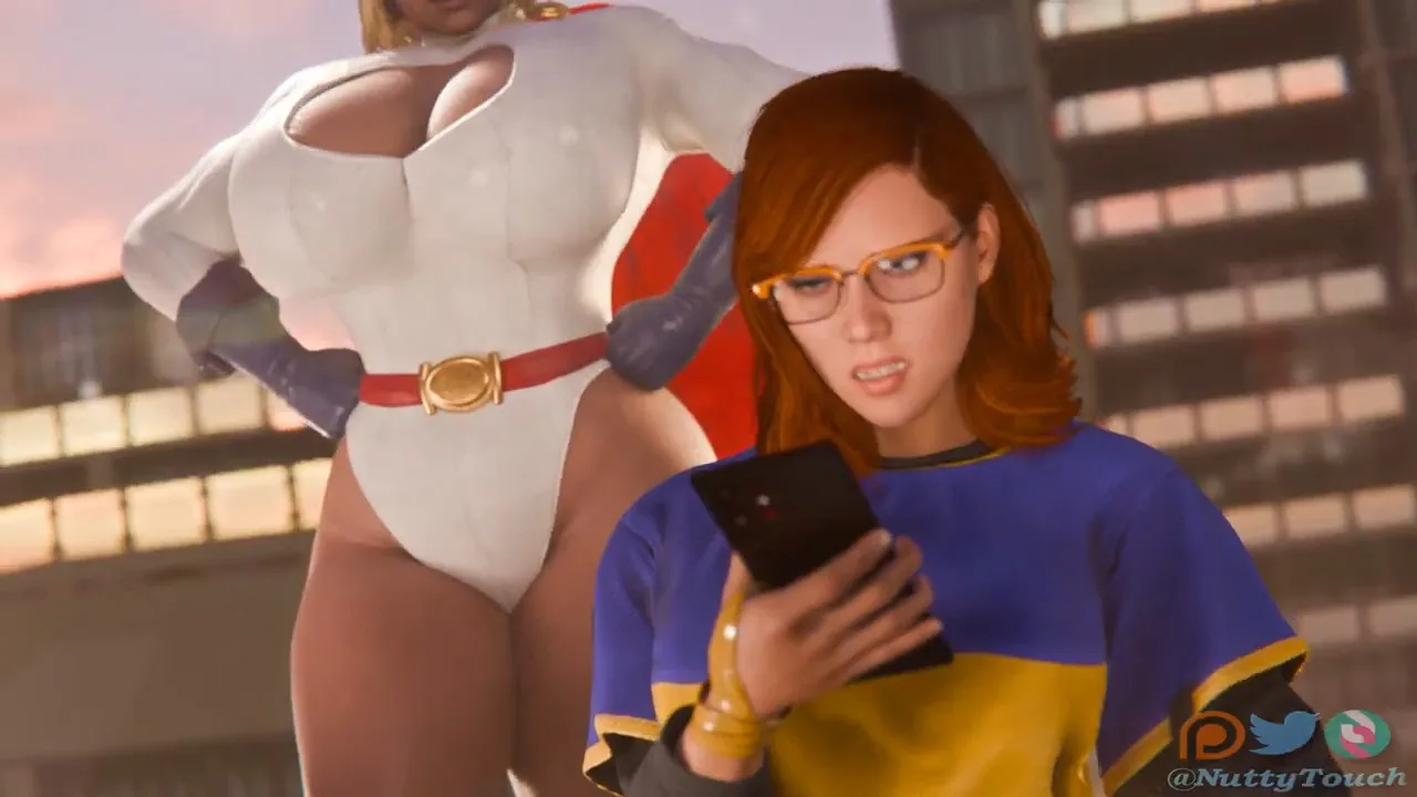 Power Girl riding Futa Barbara