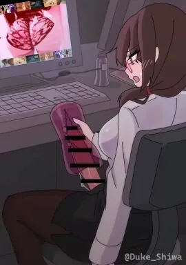 Audio, Chair and Computer Futanari Scene