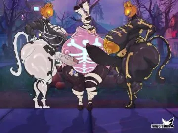 Fortnite Futanari Scene: 1Girl, 2Futas and Animated Image