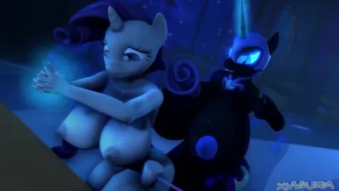 Nightmare Moon and Nightmare Rarity (My Little Pony) — Big Balls, Big Breasts and Cum