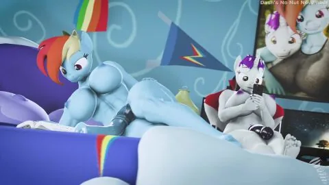Rainbow Dash and Screw (Friendship Is Magic) — 2Futas, 5 Fingers and Anal