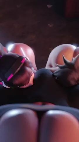 D.Va and Mavis Dracula (Activision) — 1Futa, 2Girls and Alternate Breast Size