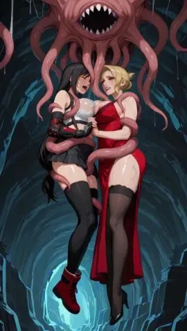 Barnacle and Scarlet (Final Fantasy) — 2Girls, Ai-Generated and Black Hair