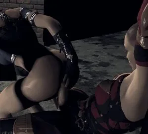 Kitana and Mileena (Mortal Kombat) — 1Futa, 1Girls and Armpits