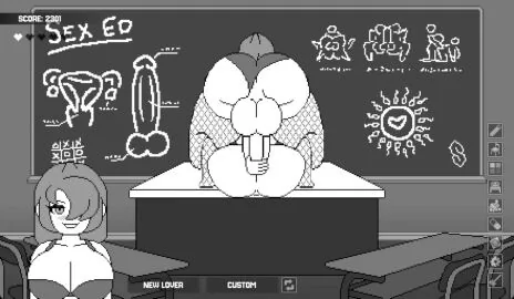 Aplovestudio, Chalkboard and Chalkboard Drawings Futanari Scene