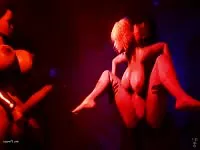 Sexy busty MILF having wild fuck in public place with horny futanari