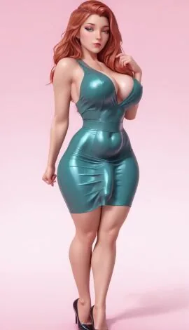Jean Grey (Dc Comics) — 1Girl, Ai Generated and Aqua Dress