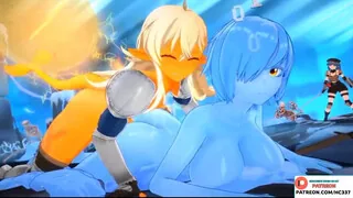 FUTANARI LESBIAN SLIME GIRL BIG ASS FUCK - FUTA HENTAI ANIMATED 60FPS 4K