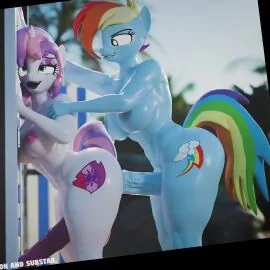 Rainbow Dash (Friendship Is Magic) — From Behind, Futa Only and Futanari