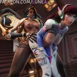 D.Va and Domina — 1Futa, 1Girls and Adorable Face