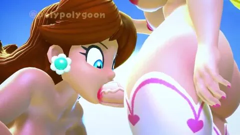 Princess Daisy and Princess Peach (Mario (Series)) — 1Futa, 1Girls and Blonde Female