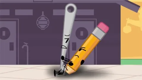 Needle and Pencil (Battle For Dream Island) — 2Girls, Annoyed and Annoyed Expression