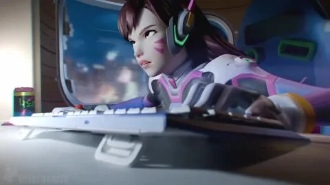 Brigitte and D.Va (Overwatch) — 1Futa, 1Girls and Asian