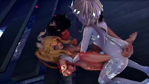 Vrchat Futanari Scene: 1Futa, 2Girls and Accessory