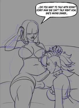Blowjob, Deepthroat and Dialogue Futanari Scene
