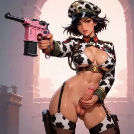Ai Generated, Cum On Viewer and Cumshot Futanari Scene