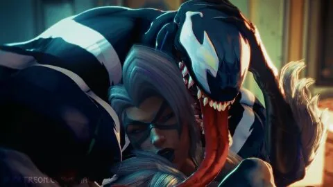 Black Cat and Venom (Marvel) — Deepthroat, Futanari and Futanari Penetrated