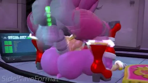 Amy Rose and Dr. Eggman (Sonic (Series)) — 2Futas, 3D Background and Ass