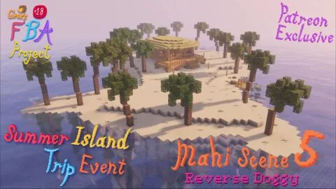 Minecraft Futanari Scene: 2Girls, Beach and Big Ass