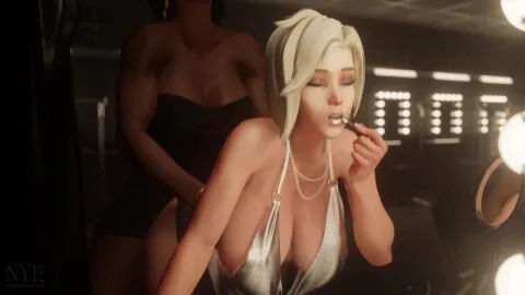Ana Amari and Angela Ziegler (Overwatch) — 1Girls, 3Futas and Ambiguous Penetration