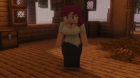 Minecraft Futanari Scene: 2Girls, Ass and Assjob