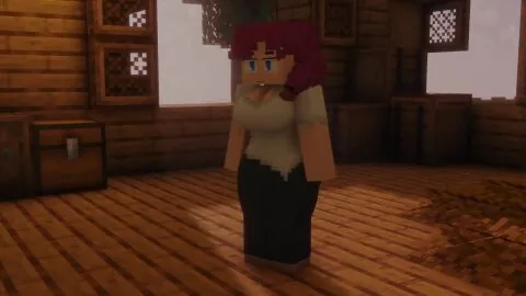 Minecraft Futanari Scene: 2Girls, Beach and Big Ass