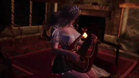 Skyrim Futanari Scene: 1Futa, 2Girls and Bathroom
