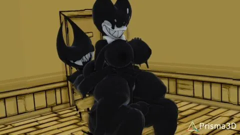 Ink Demon (Bendy And The Ink Machine) — 1Futa, 1Girls and Beast Darling (Cally3D)