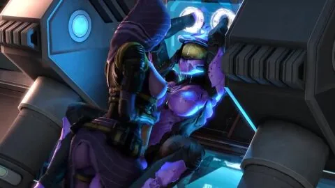 Quarian and Spartan (Halo (Series)) — 2Futas, Alien and Alien Girl